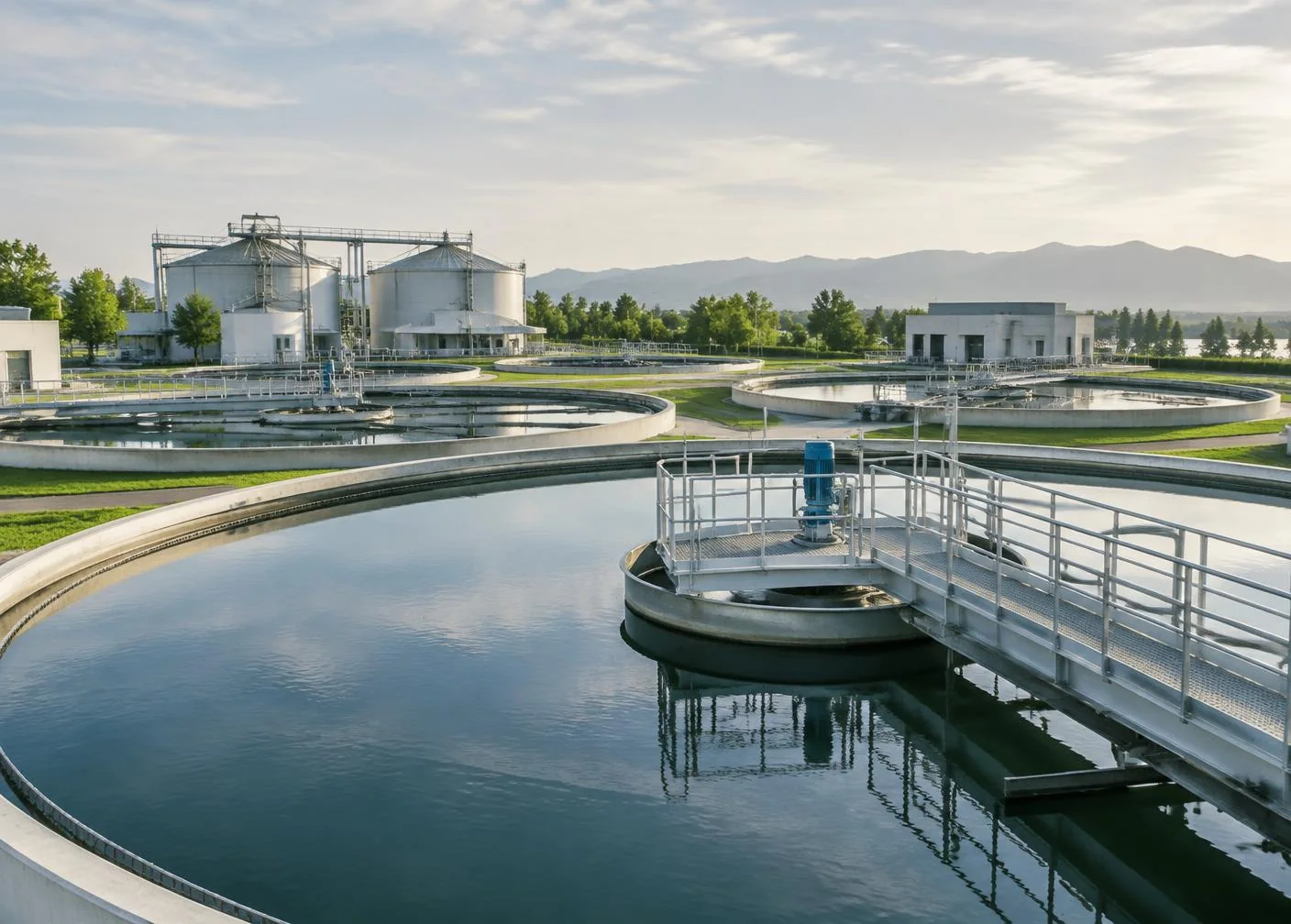 Infraestrutura industrial e ambiental de tratamento de água